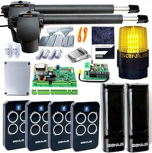 Die Zusammensetzung des kompletten, einbaufertigen Kits: Stellantriebe FAAC GENIUS G-BAT300   2 St c