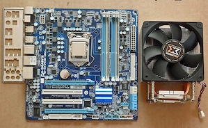 Gigabyte P55 1156 Board + I5-760 Quad + 4GB RAM + Windows10.