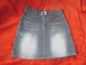 NEU Stylisch Stonewashed A- Linie Jeans Mini- Rock X - Mail Gr. 36- 38  S schiefer hell grau
