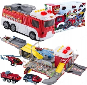Spielplatz f r die Feuerwehr mit Doppelrutsche