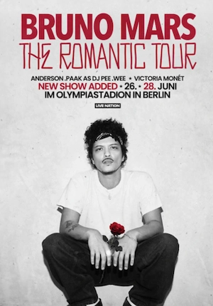 Bruno Mars Konzerttickets 3x Sitzplätze