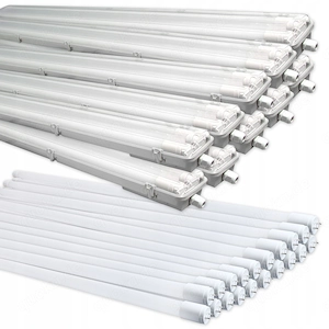 10x LED Panel Leuchtstofflampe Feuchtraumlampe LED Lampe 120cm + 20x LED Leuchtstoffr hren im Set