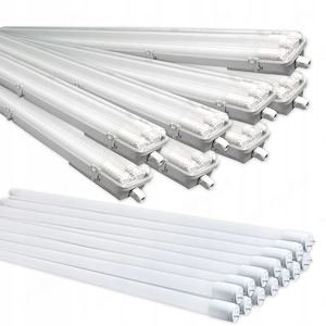 8x LED Panel Leuchtstofflampe Feuchtraumlampe LED Lampe 120cm + 16x LED Leuchtstoffr hren im Set
