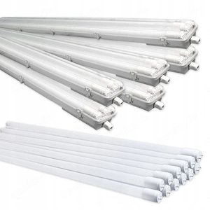 6x LED Panel Leuchtstofflampe Feuchtraumlampe LED Lampe 120cm + 12x LED Leuchtstoffr hren im Set