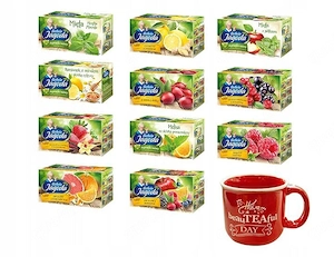 Fr chtetee-Set mit 11 Geschmacksrichtungen und Oma-Jagoda-Tasse