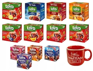 Loyd Winter Herbst Probierset mit Fruechtetees 12 Geschmacksrichtungen inklusive Tasse
