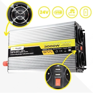 Technische Daten: Konvertertyp: Vollsinus Momentanleistung: 3000 W Dauerleistung: 1500 W Batteriespa