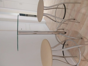 Stehtisch mit Glasplatte inkl.2 Hockern