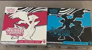 Pokémon top Trainer Box schwarze Blitze und weiße Flammen