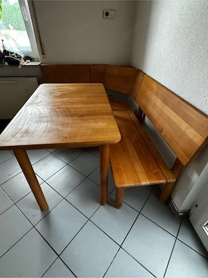 Küche Eckbank mit Tisch und Stühlen Buche massiv geölt