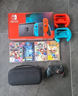 nintendo switch 1 neon  + 4 spiele 