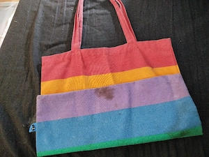 Große Regenbogen Stofftasche   Jutebeutel   Ideal für Einkäufe & Festivals