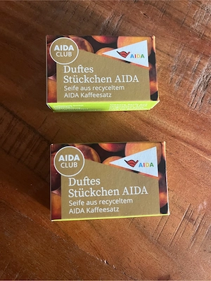 2 AIDA Seifen aus Kaffeesatz Geschmacksrichtung Pfirsich