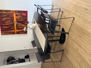 Esstisch-Gruppe Esche schwarz mit 4 Thonet S320 Stühlen