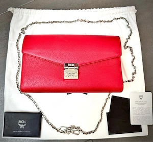 MCM Patricia Wallet On Chain Luxus Rot Handtasche Tasche Clutch Original