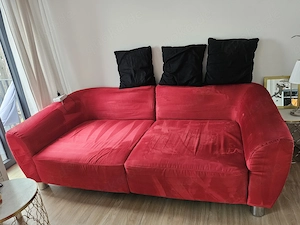 NUR HEUTE SOFA ROT frisch gereinigt 