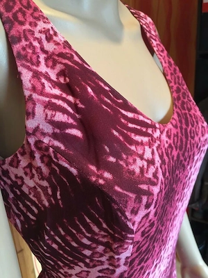 NEU ETIKETT Animal Leo Etui Seiden Chiffon Maxi Etui Kleid NIENHAUS & LOTZ 36- 38  S pink erika ros 