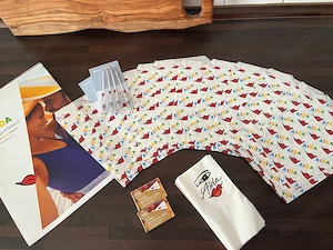 AIDA Kulis, Seifen, Schreibblöcke, Papiertüten, Servietten, Umschlag