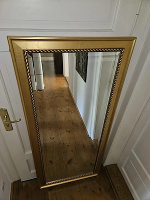 Riesiger, goldener Wandspiegel Spiegel 75 x 165 cm Goldrahmen Facettenschliff TOP!
