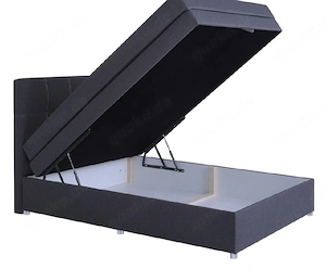 NEU & OVP :Boxspringbett 140x200 dunkelgrau MIT BETTKASTEN 