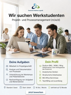 Wir suchen Werkstudenten im Projekt- und Prozessmanagement (m w d)