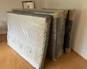 Neu und originalverpackt :Boxspringbett 140x200 dunkelgrau, mit Bettkasten 