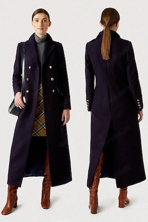 Damen mantel HOBBS London Bianca Maxi Coat Navy  Neu mit Etikett