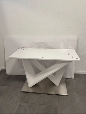 Esstisch weiss silber
