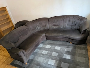Couchgarnitur, schwarz, mit Ecksofa und Sessel (LETZTE CHANCE!!!)