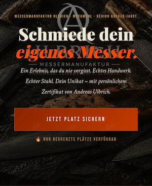 handgefertigte Messer aus Damast und individuelle Schmiedekurse 