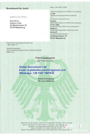 Brauche sie ein polizeiliches Führungszeugnis ohne Einträge?