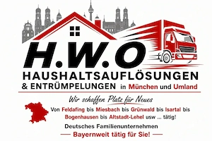 Entrümpelung & Haushaltsauflösung in München+Umland+Feldafing-Dachau-Grünwald-Gräfelfing-Anzing-usw.