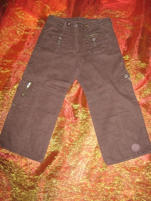NEU Leinen 7 8 Dreiviertel Stiefel Capri Worker Hose COLOURS OF THE WORLD 40  M schokoladen braun