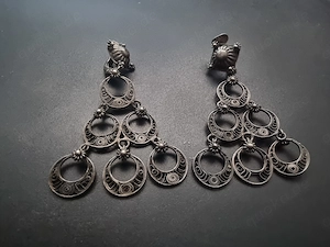 Vintage Chandelier Ohrringe 835 Silber filigrane Ohrhänger, mehrgliedrige Hängeohrringe