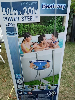 Bestway Power Steel Frame Swimming Pool 404x201x100cm Komplettset XXXL PUMPE NEU