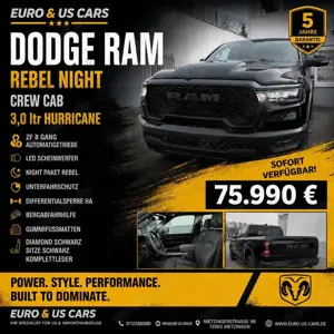 Dodge RAM Rebel Crew Cab 3,0ltr  Hurricane 12 Zoll 5 Jahre G