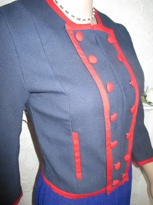 NEU Marine Navy Sailor Maritim Navy Matrosen Military Style Anzug Kostüm Blazer Jäckchen H&M 34  XS
