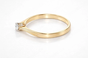 Vorsteckring in 585er-Gelbgold ein Brillant 0,10 ct.