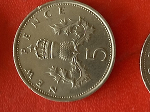 Münze Münzen Umlaufmünze Großbritannien 5 Pence 1969