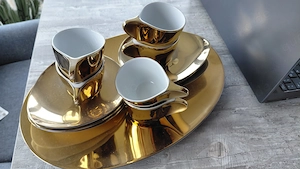 Rosenthal Studio Line A La Carte SCOOP Gold Espresso Mokka Set 6tlg Platte