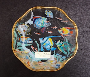 Dekorativer Glasteller, jap. Designer Collection "by Lifton"