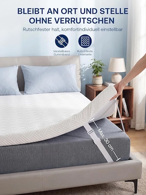 Gel Matratzen Topper 90x200x10cm H3 H4 Gel Memory Schaum Waschbar