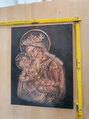 Kupferstich: Mutter Gottes mit Kind   Madonna 60er 70er sakral