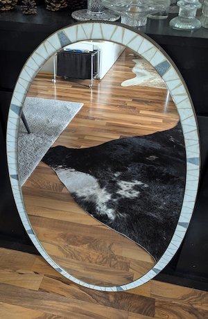 Eleganter Mid-Century Mosaik-Wandspiegel   Einzigartiges Vintage-Highlight