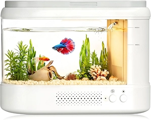 3,7L Nano Aquarium Starter Set Weiß Acryl Aquarium Klein mit Filtersystem & LED Beleuchtung