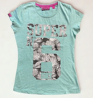 Mintgrünes Superdry T-Shirt mit Tropical-Print