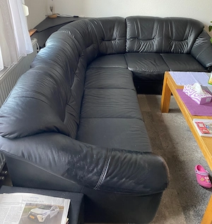 Ecksofa aus Kunstleder