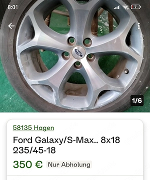 Ford 8 x 18 mit 235 45-18.. Galaxy  S-Max  Mondeo usw 