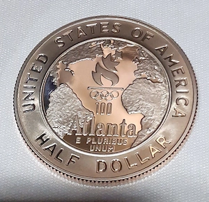 Olympia Münze von Atlants USA 1995 Baskettball