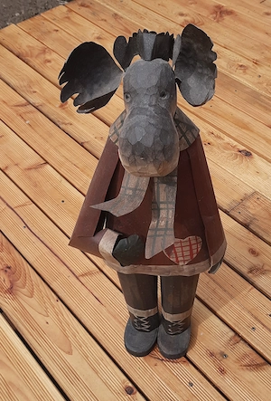 Dekrative Holzfigur "Elch" 